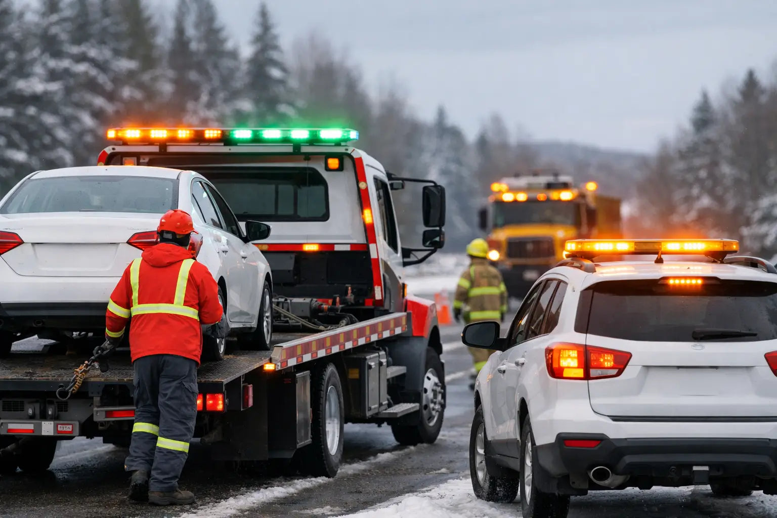 Amber/Green Warning Lights Tow Trucks Quebec