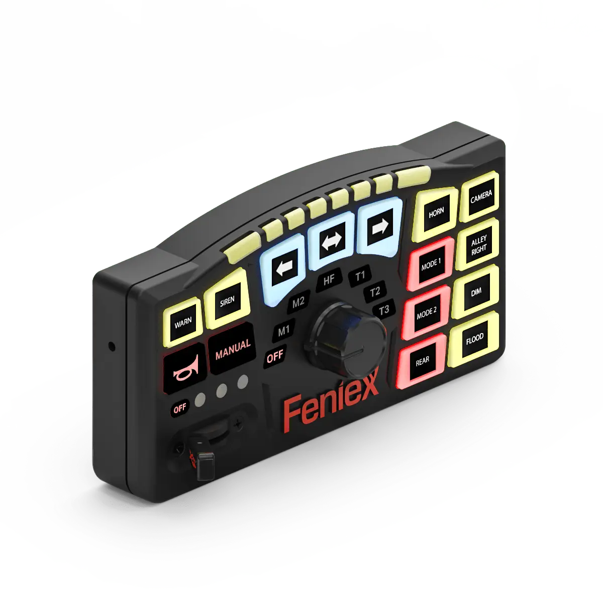 Feniex SynQ-R Controller – Rotary Knob & Slide Switch Control.