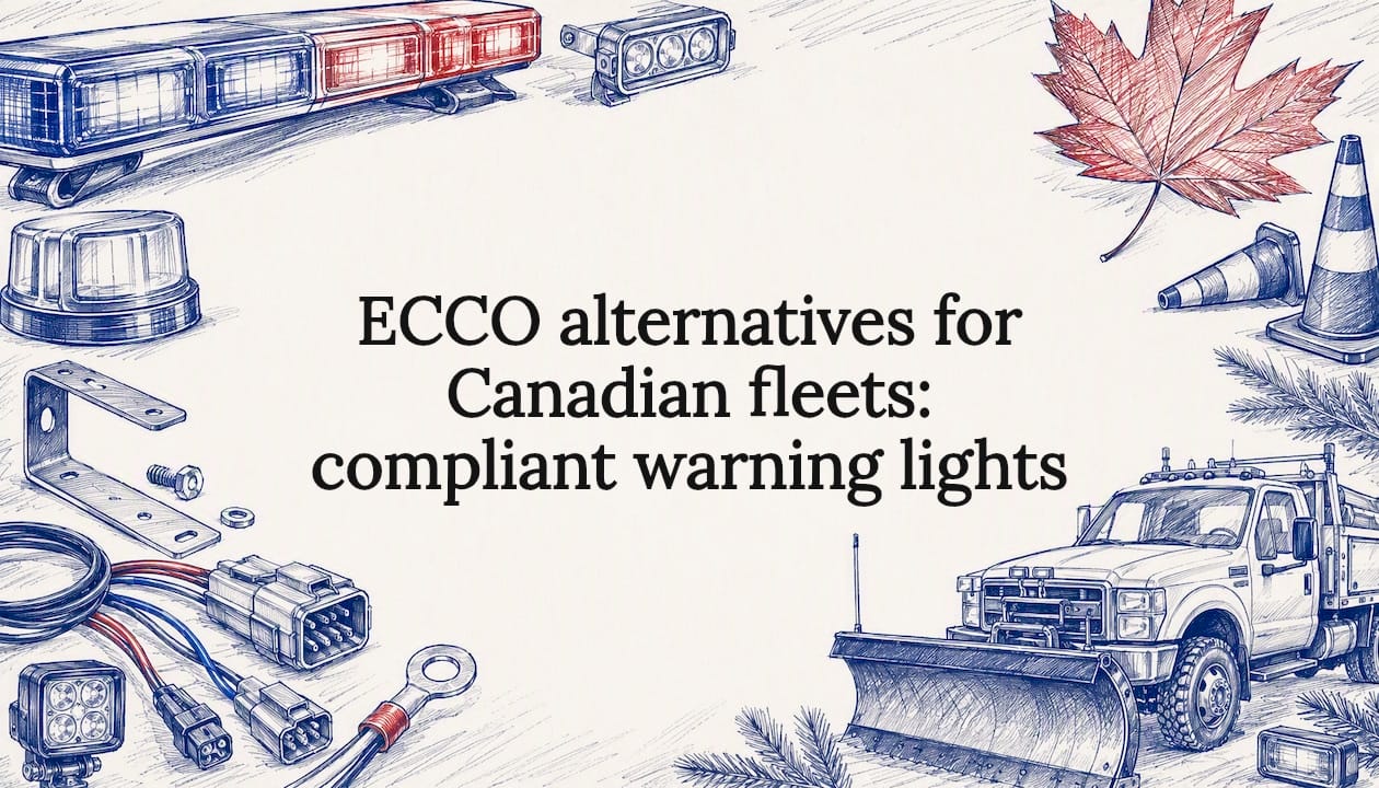 Decorative title card illustration for emergency lighting