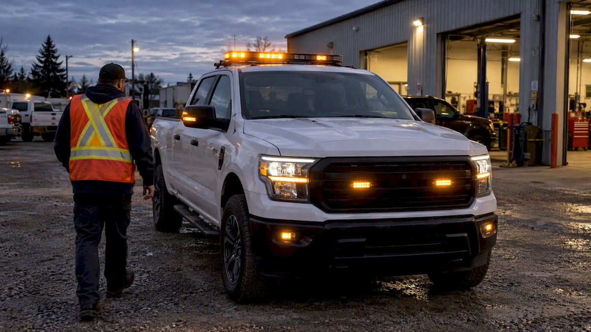 Security vehicle with auxiliary warning lights