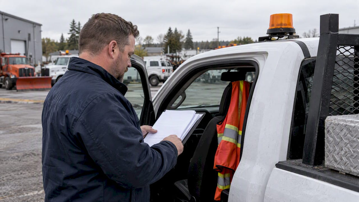 Fleet operator checking amber beacon authorization