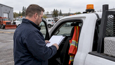 Fleet operator checking amber beacon authorization