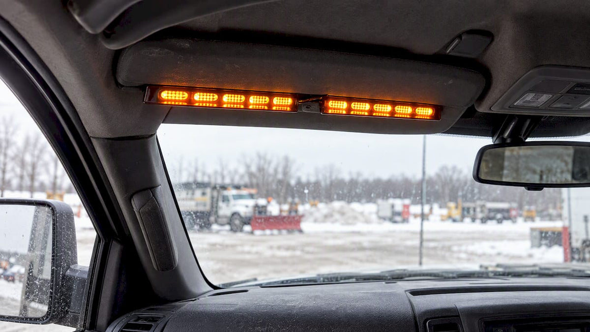 Patrol Visor Trio mounted inside a fleet vehicle