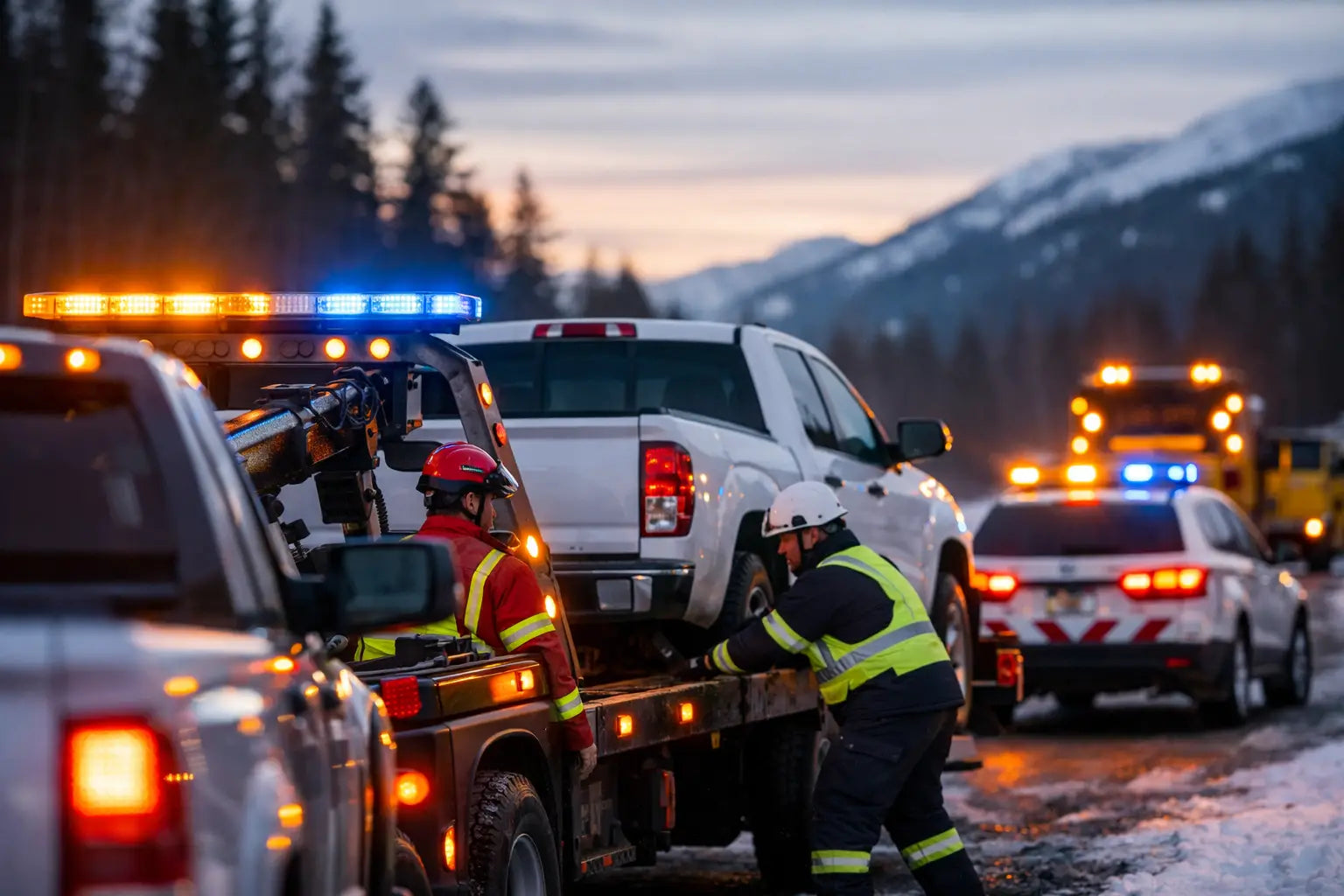 Amber/Blue Warning Lights Tow Trucks Alberta