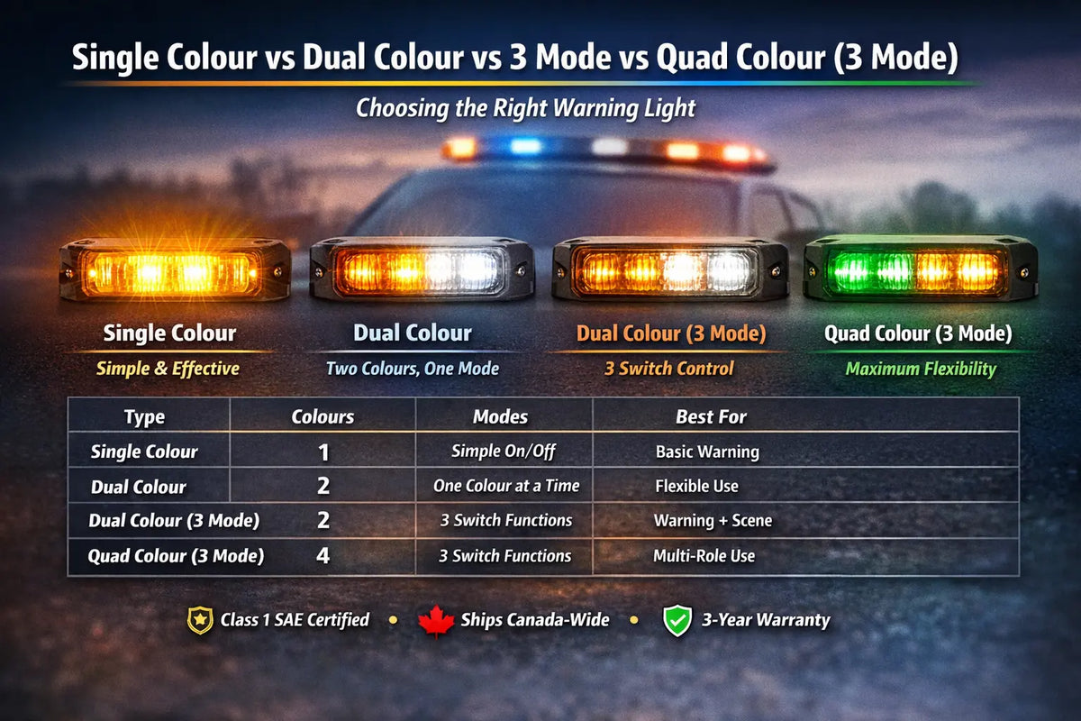 LED colour options: Single Colour vs Dual Colour vs 3 Mode vs Quad ...