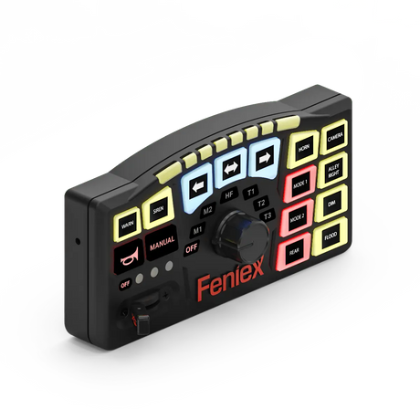 Feniex SynQ-R Controller – Rotary Knob & Slide Switch Control.