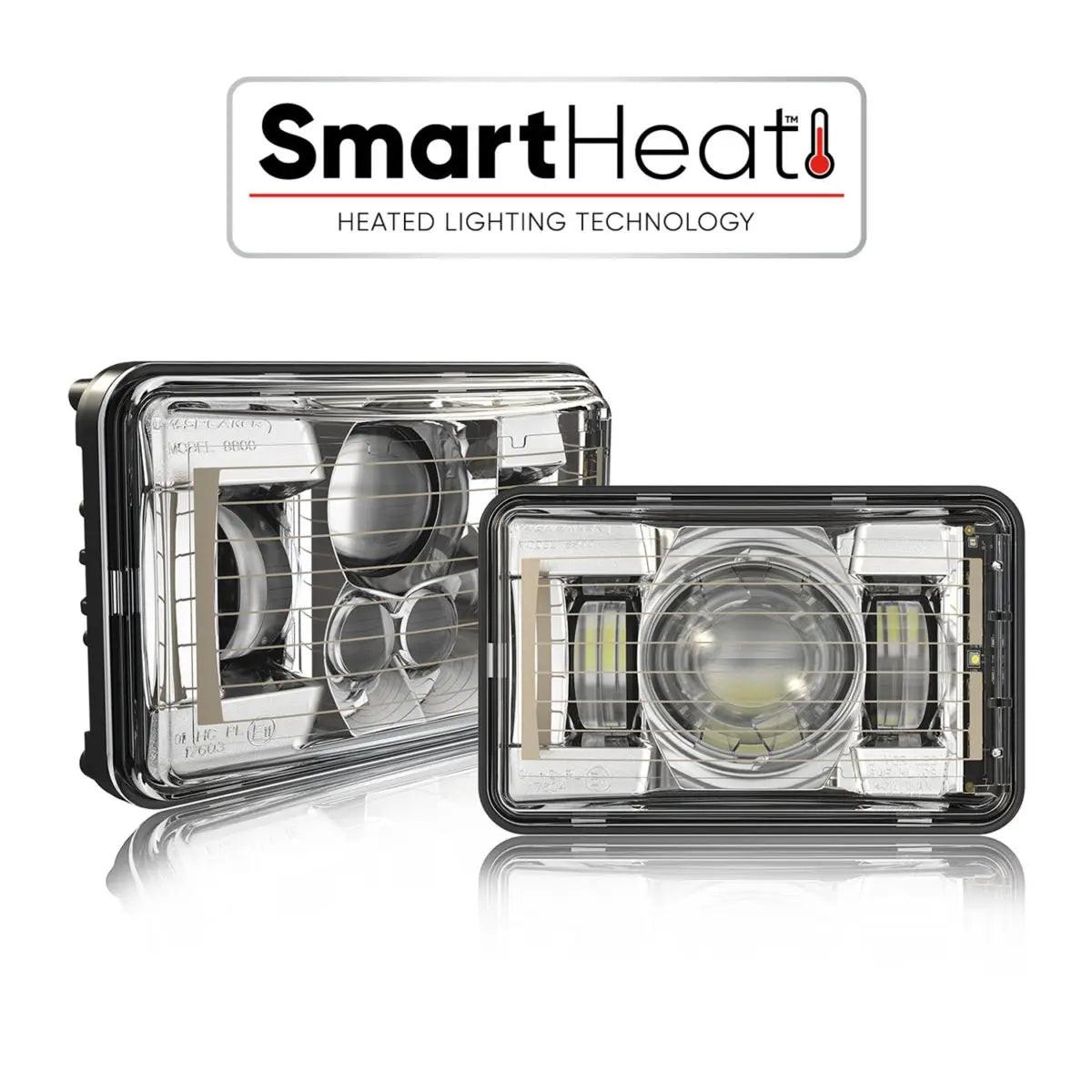 J.W. Speaker 8800 Evolution 2 4×6 LED Headlight – Black, Heated (Low OR High Beam, Single, 12–24V).