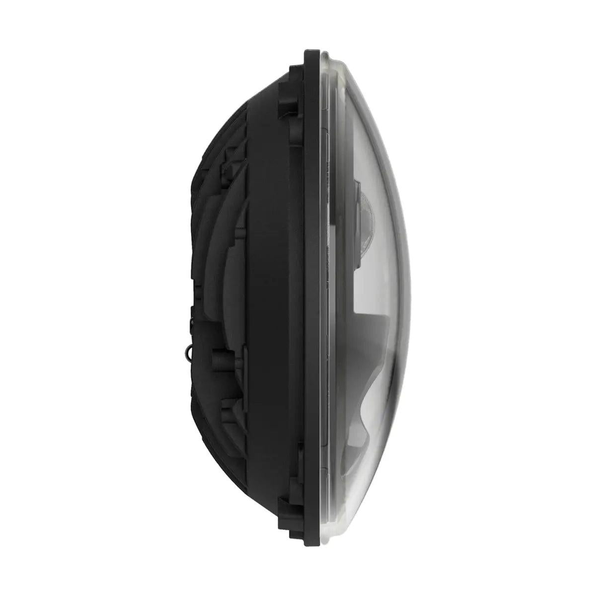 J.W. Speaker Model 8730 Shallow 7″ Round LED Headlights – Black, Heated, High/Low Beam (Pair, 12–24V).