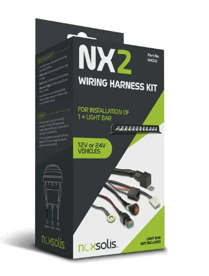 Noxsolis NX210 Standard Wiring Harness Kit – For 1 Light Bar (12–24V).