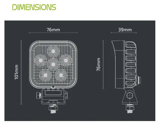 Noxsolis NX530 3″ LED Slim Work Light – 2,040 lm (12–24V).