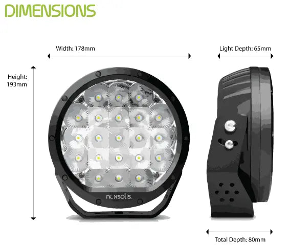Noxsolis NX720 7″ Slimline LED Driving Lights – 12,600 lm Combo Beam Twin Pack (12–24V).