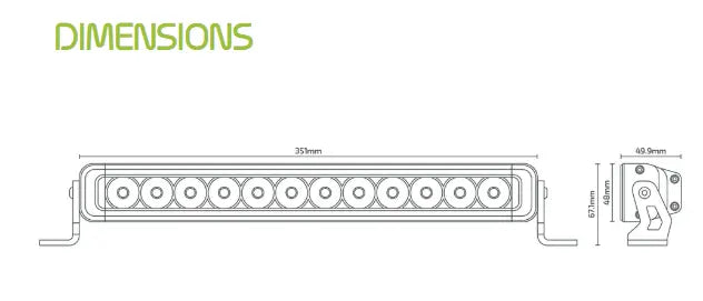 Noxsolis NX811 14" Single Row LED Light Bar – 3,196 lm Combo Beam (12–24V).
