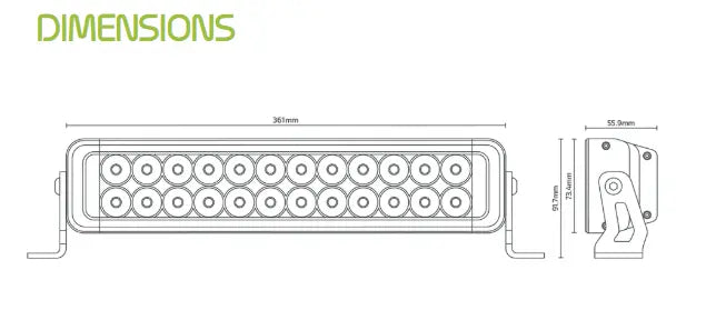 Noxsolis NX812 14" Double Row LED Light Bar – 4,653 lm Combo Beam (12–24V).