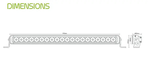 Noxsolis NX821 22" Single Row LED Light Bar – 5,188 lm Combo Beam (12–24V).