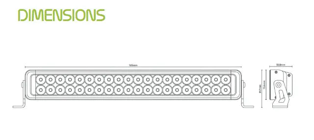 Noxsolis NX822 22" Double Row LED Light Bar – 10,133 lm Combo Beam (12–24V).