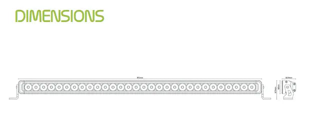Noxsolis NX831 32" Single Row LED Light Bar – 7,126 lm Combo Beam (12–24V).